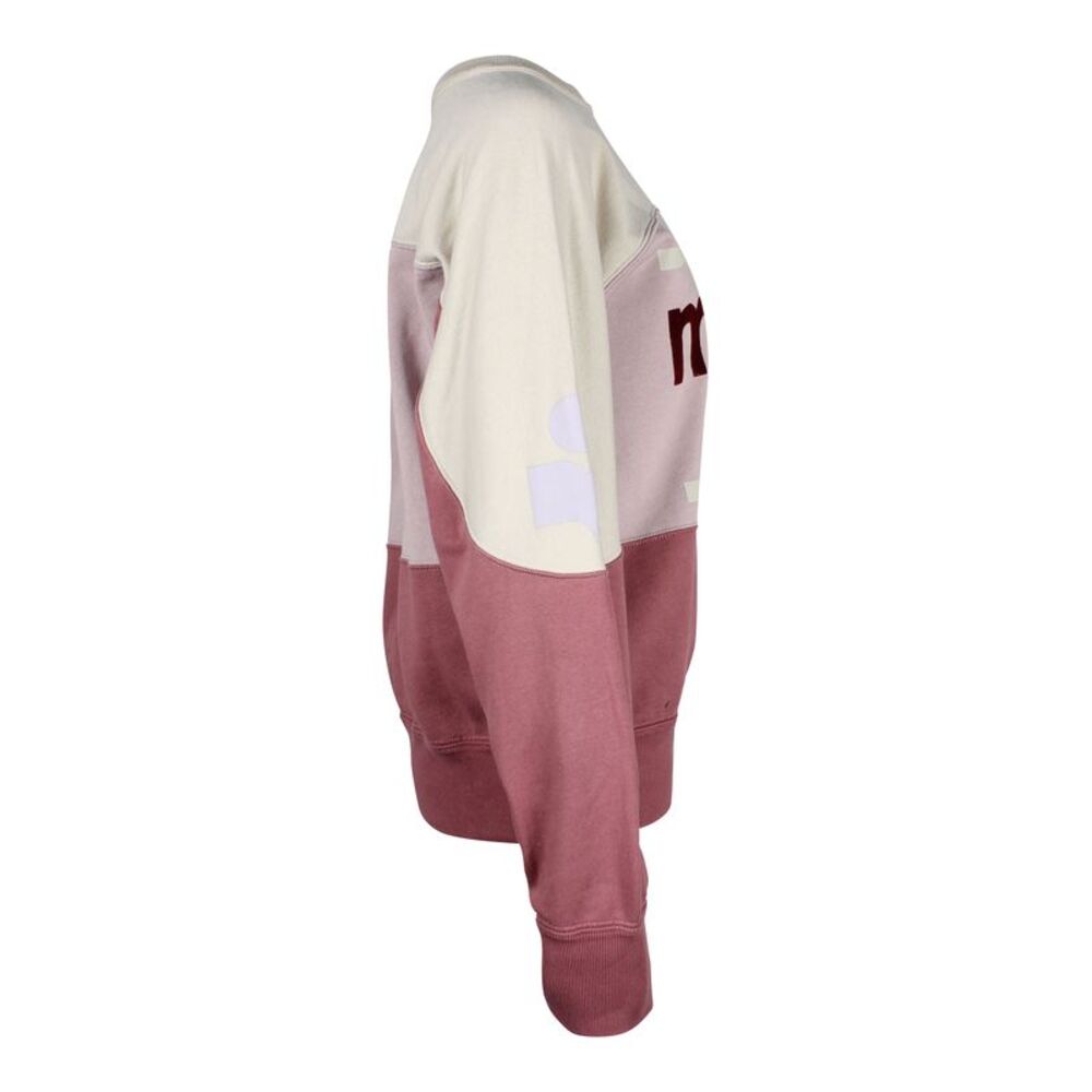 Isabel Marant Etoile Gallian Colorblock Logo Pullover Sweatshirt in Pink Cotton - Picture 2 of 5